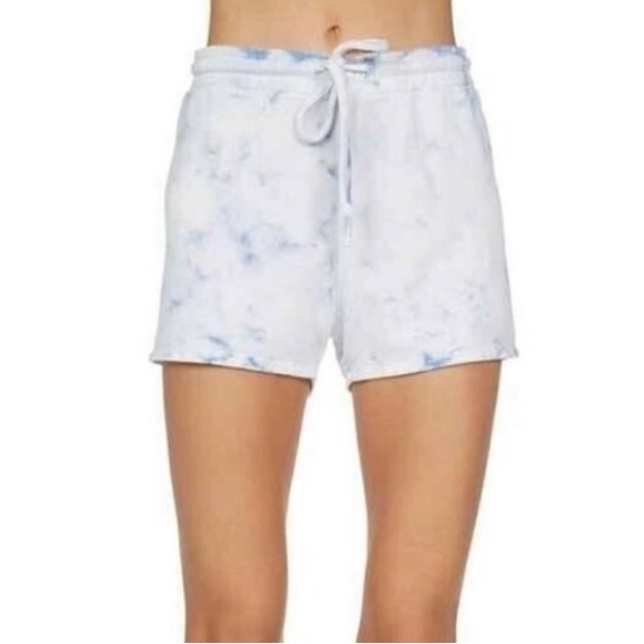 New Michael Lauren XRevolve Vito Marbled Sweat shorts Size Large White - Picture 1 of 3